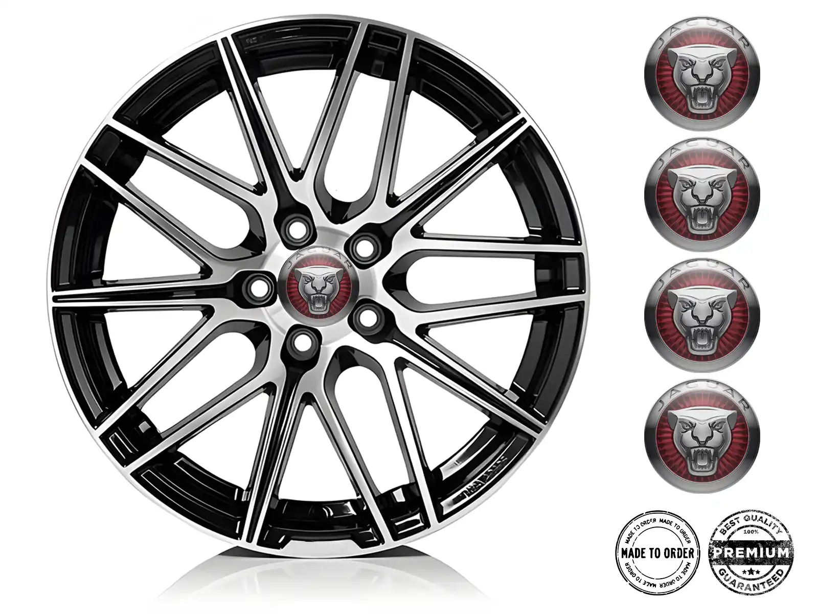 Jaguar Autocollants Jantes Design Bombé Élégant Emblème